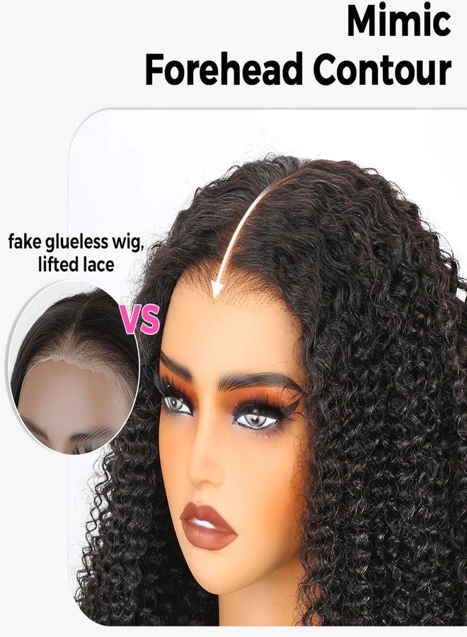 ISEE M-Cap Kinky Curly Wear Go Glueless Wigs Human Hair Pre Plucked Pre Cut Bleached Knots 9x6 HD Lace Glueless Human Hair Wigs For Women (Highlight Ombre, 12 Inch) - Image 5